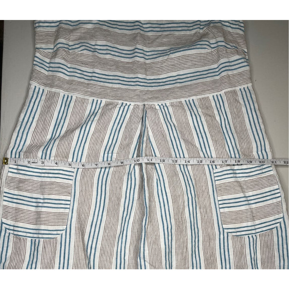 J Jill Love Linen womens dress sleeveless white brown blue striped shift size XS - Picture 10 of 12